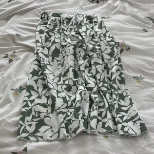 Floral Green and White Women's Skirt